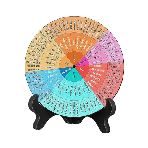 Pitycbo 2 Stück Gefühlsräder, Emotionsdiagramme mit Ständer, Büro Schreibtischdekoration, Emotionsanzeigetafeln für Den Lehrertisch Im Schlafzimmer, Style C von Pitycbo