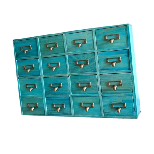 Pitycbo Aufbewahrungsschubladen, Kommode, 16 Schubladen, Aufbewahrungsschrank, Badezimmer, Aufbewahrungsbox, Schreibtisch Schublade, Organizer, Holz Aufbewahr, Blau von Pitycbo