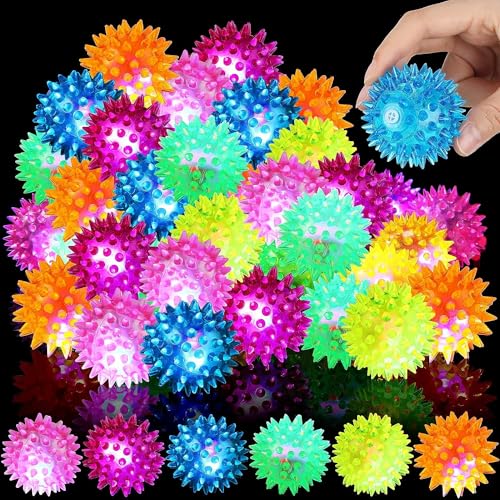 Piucrty Igelball Mitgebsel Kindergeburtstag 12Pcs Leuchtball Gastgeschenke Jump Ball Leuchtspielzeug Kinder Stressball Give Aways Kleinigkeiten Led Flummies Party Gadgets Kleine Grundschule Geschenke von Piucrty