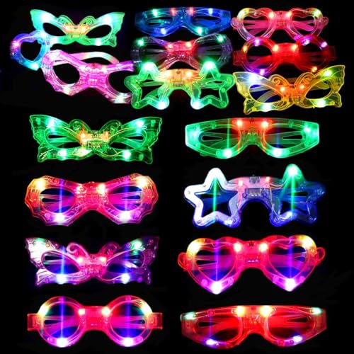 Piucrty Gastgeschenke Kindergeburtstag Led Brillen 12Pcs Mitgebsel Geburtstags Pinata Füllung Kinder Rave Brille Give Aways Leuchtbrillen Neon Party Gadgets Geschenke Wundertüte Weihnachten von Piucrty