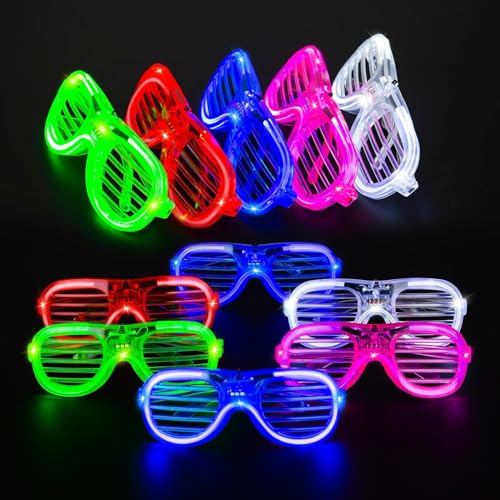 Piucrty Led Brille 25Pcs Mitgebsel Kindergeburtstag Gastgeschenke Neon Farbe Party Rave Brillen Tombola Preise Give Aways Kinder Pinata Füllung Leuchtbrillen Kleine Geschenke Goodies Wundertüte von Piucrty