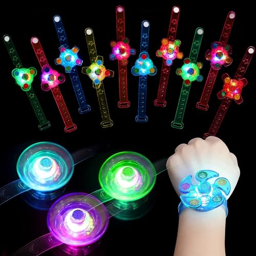 Piucrty Leuchtarmband Kinder 14Pcs Spinner Led Armband Mitgebsel Kindergeburtstag Kleinigkeiten Gastgeschenke Leuchtspielzeug Neon Party Give Aways Leuchtband Spielzeug Geschenke von Piucrty