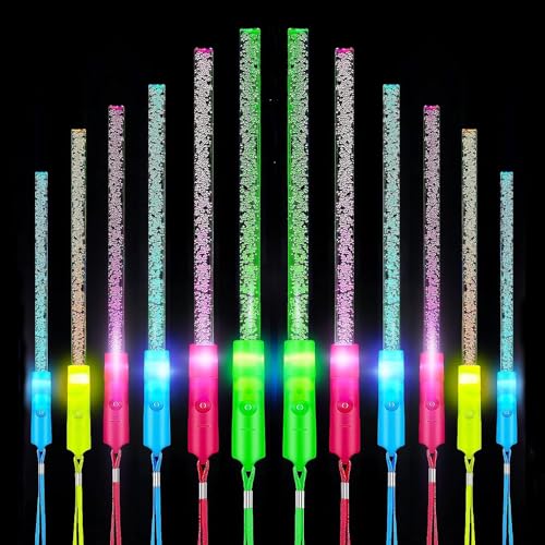 Piucrty Leuchtstäbe Mitgebsel Kindergeburtstag 12Pcs Led Leuchtstab Kinder Gastgeschenke Knicklichter Leuchtspielzeug Neon Party Set Glow in the Dark Give Aways Leuchtendes Spielzeug Geschenke 4-12 von Piucrty