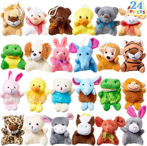 Piucrty Mitgebsel Kindergeburtstag Mini Tiere Kuscheltier Schlüsselanhänger 24Pcs Gastgeschenke Party Animals Give Aways Abschiedsgeschenk Kleinigkeiten Tombola Preise Kinder Kleine Geschenke von Piucrty