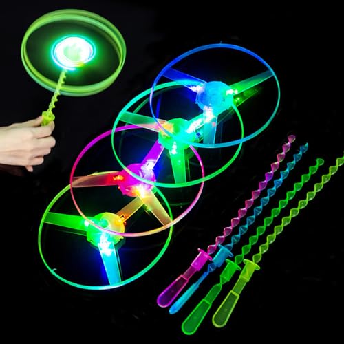 Piucrty Mitgebsel Kindergeburtstag Propeller Leuchtspielzeug 12Pcs Gastgeschenke 5-10 Jahre Give Aways Kinder Leuchtendes Fliegendes Spielzeug Party Gadgets Led Mitbringsel Geschenke Wundertüte von Piucrty