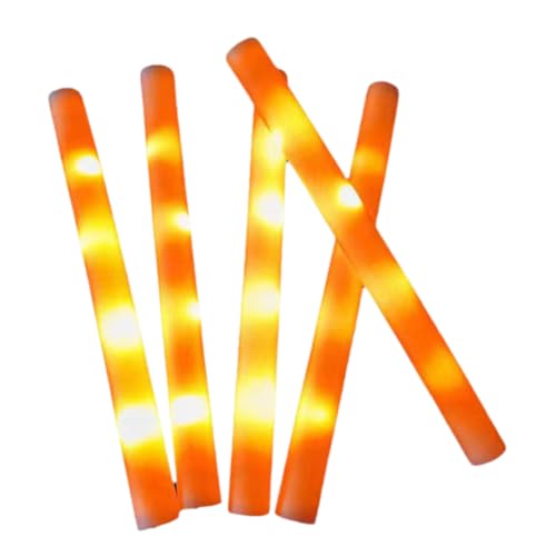 Piuusngy Orange LED-Schaumstoffstäbe - Glitzernde Leuchtstäbe, Partyzubehör für Kinder, Leuchtstäbe, Karneval, Geburtstag, Hochzeit von Piuusngy