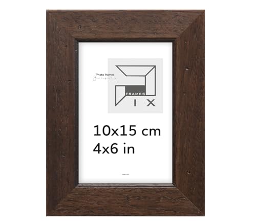 Pix FRAMES Bilderrahmen 10x15 cm - DRZK Kollektion - Holzrahmen für Foto - Exotisches Holz Rahmen mit Scheiben aus Plexiglas - Klassisch Photo Frame - Dunkelbraun von Pix FRAMES