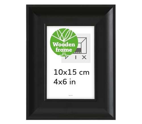 Pix FRAMES Bilderrahmen 10x15 cm- Holzrahmen - Picture Frame - Holzbilderrahmen - Holz Bilderrahmen - Fotorahmen - Schwarz von Pix FRAMES