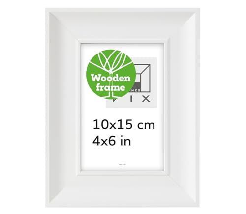 Pix FRAMES Bilderrahmen 10x15 cm- Holzrahmen - Picture Frame - Holzbilderrahmen - Holz Bilderrahmen - Fotorahmen - Weiß von Pix FRAMES