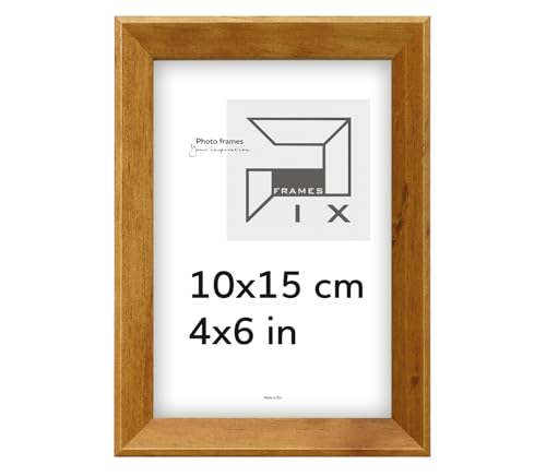 Pix FRAMES Bilderrahmen 10x15 cm - Kollektion Magic Nature - Fotorahmen aus Holz - Rahmen mit Scheiben aus Plexiglas - Rahmen zum Aufhängen und Aufstellen - Modern Photo Frame - Honig von Pix FRAMES