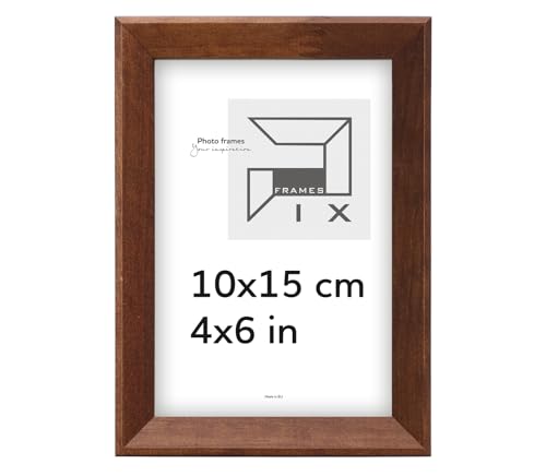 Pix FRAMES Bilderrahmen 10x15 cm - Kollektion Magic Nature - Fotorahmen aus Holz - Rahmen mit Scheiben aus Plexiglas - Rahmen zum Aufhängen und Aufstellen - Modern Photo Frame - Braun von Pix FRAMES