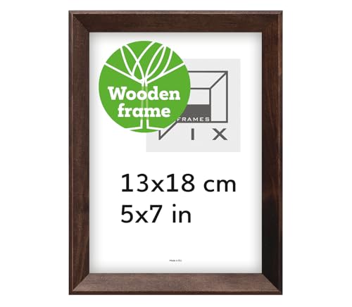 Pix FRAMES Bilderrahmen 13x18 cm - Kollektion Magic Nature - Fotorahmen aus Holz - Rahmen mit Scheiben aus Plexiglas - Rahmen zum Aufhängen und Aufstellen - Modern Photo Frame - Dunkel Braun Pix FRAMES Bilderrahmen 13x18 cm - Kollektion Magic Nature - Fotorahmen aus Holz - Rahmen mit Scheiben aus Plexiglas - Rahmen zum Aufhängen und Aufstellen - Modern Photo Frame - Dunkel Braun von Pix FRAMES