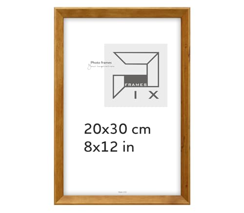 Pix FRAMES Bilderrahmen 20x30 cm - Kollektion Magic Nature - Fotorahmen aus Holz - Rahmen mit Scheiben aus Plexiglas - Rahmen zum Aufhängen und Aufstellen - Modern Photo Frame - Honig von Pix FRAMES