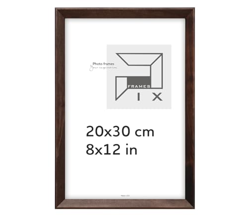 Pix FRAMES Bilderrahmen 20x30 cm - Kollektion Magic Nature - Fotorahmen aus Holz - Rahmen mit Scheiben aus Plexiglas - Rahmen zum Aufhängen und Aufstellen - Modern Photo Frame - Dunkel Braun von Pix FRAMES