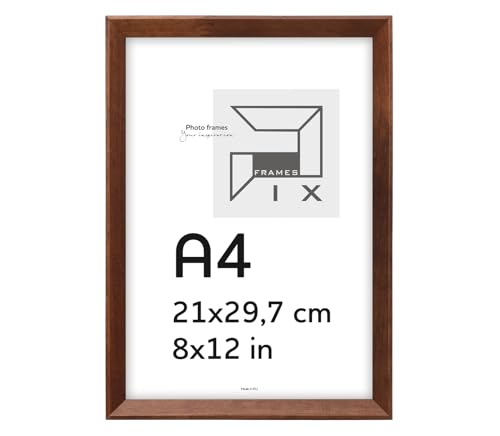 Pix FRAMES Bilderrahmen 21x29,7 cm A4 - Kollektion Magic Nature - Fotorahmen aus Holz - Rahmen mit Scheiben aus Plexiglas - Rahmen zum Aufhängen und Aufstellen - Modern Photo Frame - Braun von Pix FRAMES