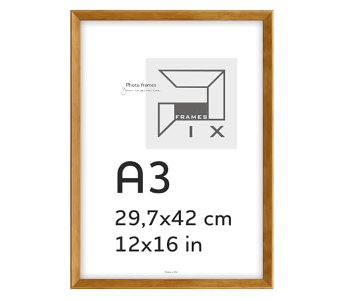 Pix FRAMES Bilderrahmen 29,7x42 cm A3 - Kollektion Magic Nature - Fotorahmen aus Holz - Rahmen mit Scheiben aus Plexiglas - Rahmen zum Aufhängen und Aufstellen - Modern Photo Frame - Honig von Pix FRAMES