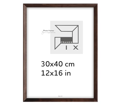 Pix FRAMES Bilderrahmen 30x40 cm - Kollektion Magic Nature - Fotorahmen aus Holz - Rahmen mit Scheiben aus Plexiglas - Rahmen zum Aufhängen und Aufstellen - Modern Photo Frame - Dunkel Braun von Pix FRAMES