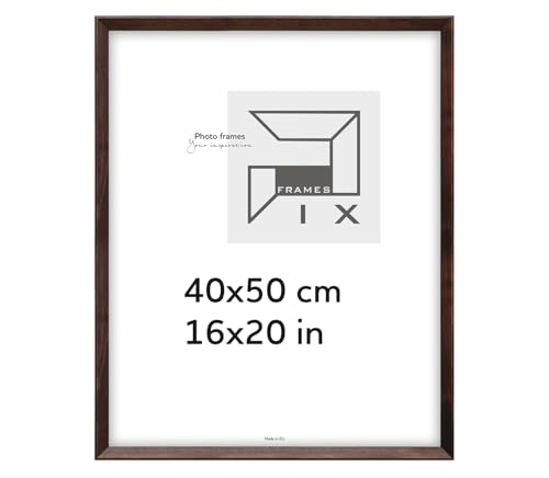 Pix FRAMES Bilderrahmen 40x50 cm - Kollektion Magic Nature - Fotorahmen aus Holz - Rahmen mit Scheiben aus Plexiglas - Rahmen zum Aufhängen und Aufstellen - Modern Photo Frame - Dunkel Braun von Pix FRAMES