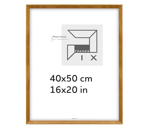 Pix FRAMES Bilderrahmen 40x50 cm - Kollektion Magic Nature - Fotorahmen aus Holz - Rahmen mit Scheiben aus Plexiglas - Rahmen zum Aufhängen und Aufstellen - Modern Photo Frame - Honig von Pix FRAMES