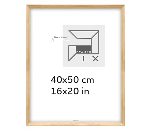 Pix FRAMES Bilderrahmen 40x50 cm - Kollektion Magic Nature - Fotorahmen aus Holz - Rahmen mit Scheiben aus Plexiglas - Rahmen zum Aufhängen und Aufstellen - Modern Photo Frame - Naturfarbe von Pix FRAMES