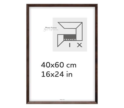 Pix FRAMES Bilderrahmen 40x60 cm - Kollektion Magic Nature - Fotorahmen aus Holz - Rahmen mit Scheiben aus Plexiglas - Rahmen zum Aufhängen und Aufstellen - Modern Photo Frame - Dunkel Braun von Pix FRAMES