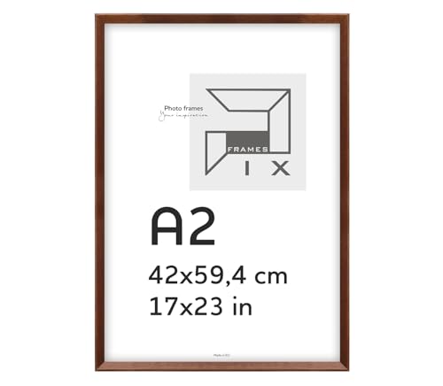 Pix FRAMES Bilderrahmen A2 - Kollektion Magic Nature - Fotorahmen aus Holz - Rahmen mit Scheiben aus acrylglas - Rahmen zum Aufhängen und Aufstellen - Modern Photo Frame - 42x59,4 cm - Braun von Pix FRAMES