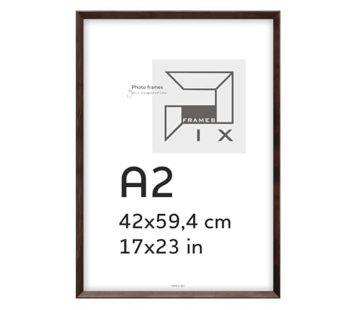 Pix FRAMES Bilderrahmen 42x59,4 cm A2 - Kollektion Magic Nature - Fotorahmen aus Holz - Rahmen mit Scheiben aus Plexiglas - Rahmen zum Aufhängen und Aufstellen - Modern Photo Frame - Dunkel Braun von Pix FRAMES