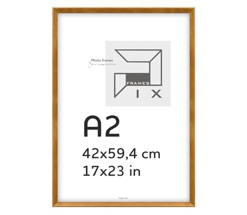 Pix FRAMES Bilderrahmen A2 - Kollektion Magic Nature - Fotorahmen aus Holz - Rahmen mit Scheiben aus acrylglas - Rahmen zum Aufhängen und Aufstellen - Modern Photo Frame - 42x59,4 cm - Honig von Pix FRAMES