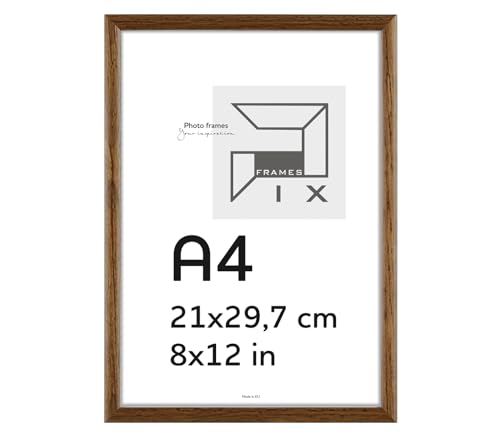 Pix FRAMES Bilderrahmen A4- Fotorahmen aus Holz - Rahmen mit Scheiben aus acrylglas - Rahmen zum Aufhängen und Aufstellen - Modern Photo Frame - 21x29,7 cm - Dunkelbraun von Pix FRAMES