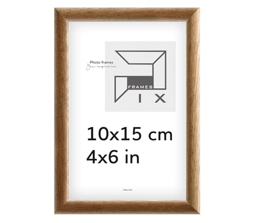 Pix FRAMES Bilderrahmen - Fotorahmen aus Holz - Rahmen mit Scheiben aus acrylglas - Rahmen zum Aufhängen und Aufstellen - Modern Photo Frame - 10x15 cm - Braun von Pix FRAMES