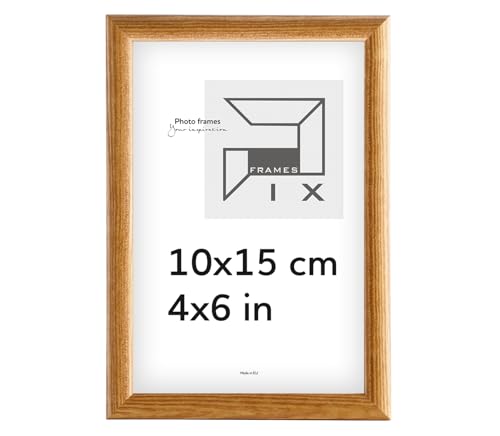 Pix FRAMES Bilderrahmen - Fotorahmen aus Holz - Rahmen mit Scheiben aus acrylglas - Rahmen zum Aufhängen und Aufstellen - Modern Photo Frame - 10x15 cm - Honig von Pix FRAMES