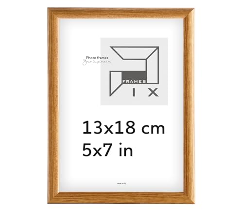 Pix FRAMES Bilderrahmen - Fotorahmen aus Holz - Rahmen mit Scheiben aus Plexiglas - Rahmen zum Aufhängen und Aufstellen - Modern Photo Frame - 13x18 cm - Honig von Pix FRAMES