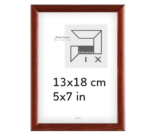 Pix FRAMES Bilderrahmen - Fotorahmen aus Holz - Rahmen mit Scheiben aus acrylglas - Rahmen zum Aufhängen und Aufstellen - Modern Photo Frame - 13x18 cm - Mahagoni von Pix FRAMES