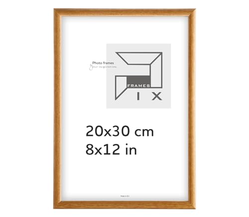 Pix FRAMES Bilderrahmen - Fotorahmen aus Holz - Rahmen mit Scheiben aus Plexiglas - Rahmen zum Aufhängen und Aufstellen - Modern Photo Frame - 20x30 cm - Honig von Pix FRAMES