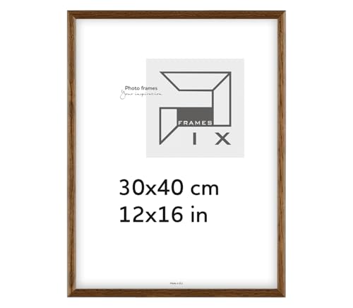 Pix FRAMES Bilderrahmen - Fotorahmen aus Holz - Rahmen mit Scheiben aus Plexiglas - Rahmen zum Aufhängen - Modern Photo Frame - 30x40 cm - Dunkelbraun von Pix FRAMES