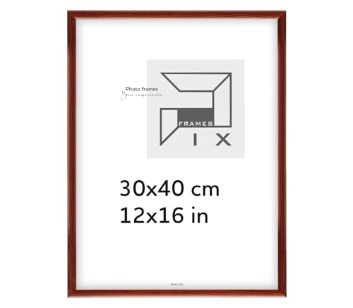 Pix FRAMES Bilderrahmen - Fotorahmen aus Holz - Rahmen mit Scheiben aus Plexiglas - Rahmen zum Aufhängen - Modern Photo Frame - 30x40 cm - Mahagoni von Pix FRAMES