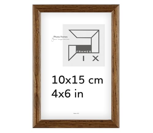 Pix FRAMES Bilderrahmen - Fotorahmen aus Holz - Rahmen mit Scheiben aus acrylglas - Rahmen zum Aufhängen und Aufstellen - Modern Photo Frame - 10x15 cm - Dunkelbraun von Pix FRAMES