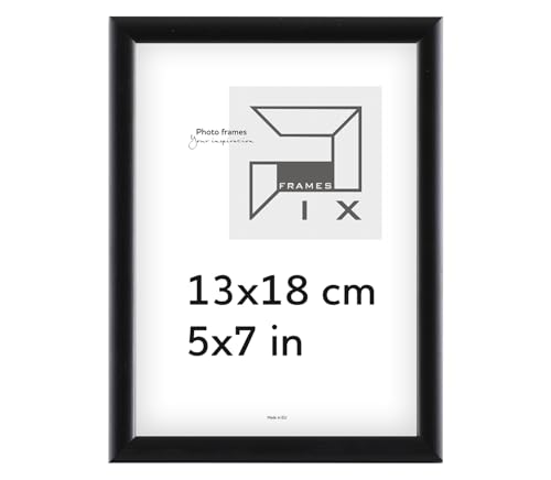 Pix FRAMES Bilderrahmen - Fotorahmen aus Holz - Rahmen mit Scheiben aus Plexiglas - Rahmen zum Aufhängen und Aufstellen - Modern Photo Frame - 13x18 cm - Schwarz von Pix FRAMES