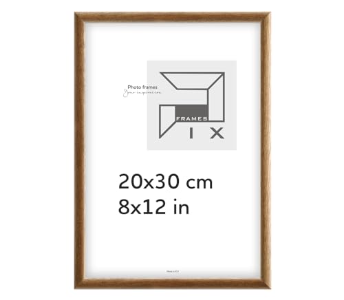 Pix FRAMES Bilderrahmen - Fotorahmen aus Holz - Rahmen mit Scheiben aus acrylglas - Rahmen zum Aufhängen und Aufstellen - Modern Photo Frame - 20x30 cm - Braun von Pix FRAMES