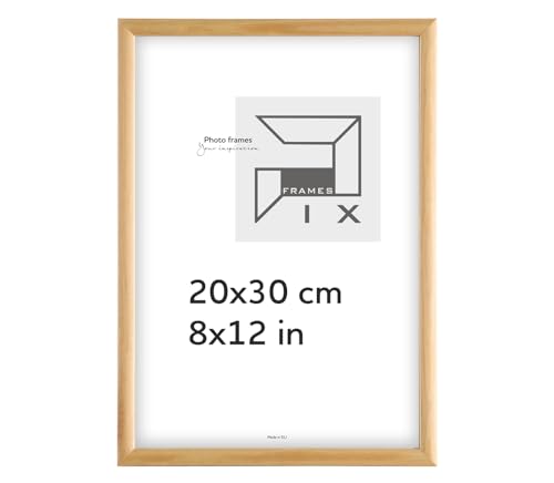 Pix FRAMES Bilderrahmen - Fotorahmen aus Holz - Rahmen mit Scheiben aus Plexiglas - Rahmen zum Aufhängen und Aufstellen - Modern Photo Frame - 20x30 cm - Holz von Pix FRAMES