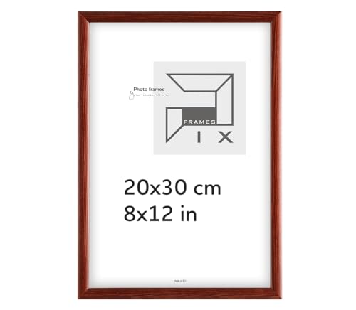 Pix FRAMES Bilderrahmen - Fotorahmen aus Holz - Rahmen mit Scheiben aus Plexiglas - Rahmen zum Aufhängen und Aufstellen - Modern Photo Frame - 20x30 cm - Mahagoni von Pix FRAMES