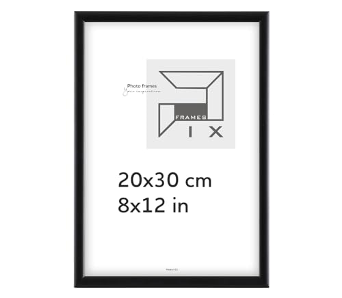 Pix FRAMES Bilderrahmen - Fotorahmen aus Holz - Rahmen mit Scheiben aus Plexiglas - Rahmen zum Aufhängen und Aufstellen - Modern Photo Frame - 20x30 cm - Schwarz von Pix FRAMES