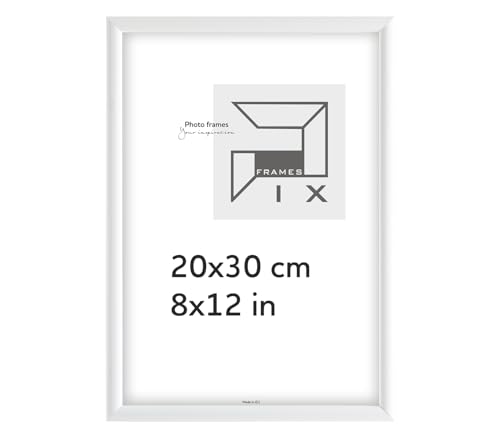 Pix FRAMES Bilderrahmen - Fotorahmen aus Holz - Rahmen mit Scheiben aus acrylglas - Rahmen zum Aufhängen und Aufstellen - Modern Photo Frame - 20x30 cm - Weiß von Pix FRAMES