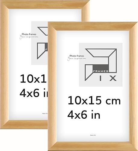 Pix FRAMES Bilderrahmen - Fotorahmen aus Holz mit Scheiben aus acrylglas - Rahmen zum Aufhängen und Aufstellen - Modern Photo Frame - 10x15 cm x2 Set - Holz von Pix FRAMES