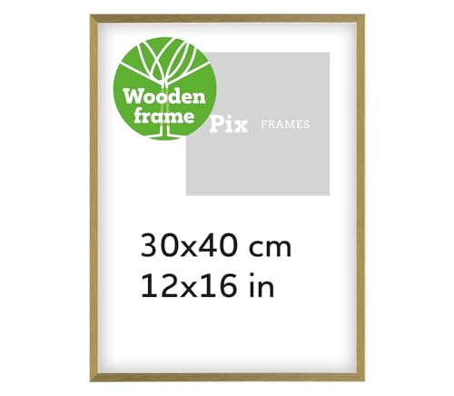 Pix FRAMES Bilderrahmen Holz - Holzrahmen mit Scheiben aus acrylglas - Picture Frame - Holzbilderrahmen - Holz Bilderrahmen - Fotorahmen 30x40 cm - Gold von Pix FRAMES