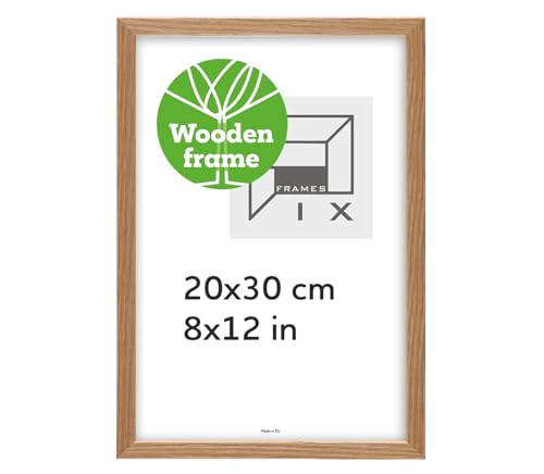 Pix FRAMES Bilderrahmen Holz - Holzrahmen mit Scheiben aus acrylglas - Picture Frame - Holzbilderrahmen - Holz Bilderrahmen - Fotorahmen 20x30 cm - Eiche von Pix FRAMES