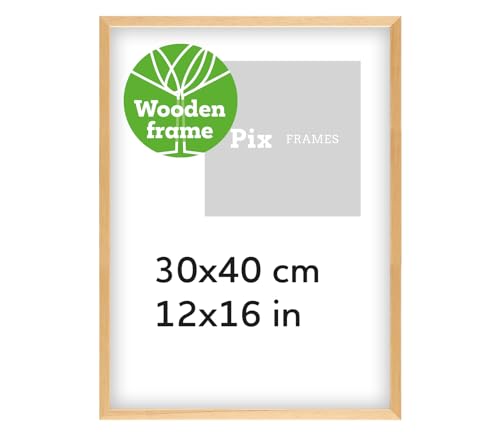 Pix FRAMES Bilderrahmen Holz - Holzrahmen mit Scheiben aus acrylglas - Picture Frame - Holzbilderrahmen - Holz Bilderrahmen - Fotorahmen 30x40 cm - Natural von Pix FRAMES