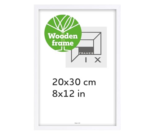 Pix FRAMES Bilderrahmen Holz - Holzrahmen mit Scheiben aus acrylglas - Picture Frame - Holzbilderrahmen - Holz Bilderrahmen - Fotorahmen 20x30 cm - Weiß von Pix FRAMES