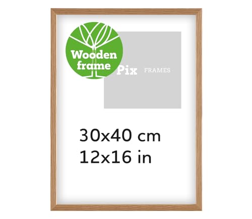 Pix FRAMES Bilderrahmen Holz - Holzrahmen mit Scheiben aus acrylglas - Picture Frame - Holzbilderrahmen - Holz Bilderrahmen - Fotorahmen 30x40 cm - Eiche von Pix FRAMES