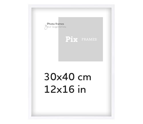 Pix FRAMES Bilderrahmen Holz - Holzrahmen mit Scheiben aus Plexiglas - Picture Frame - Holzbilderrahmen - Holz Bilderrahmen - Fotorahmen 30x40 cm - Weiß von Pix FRAMES